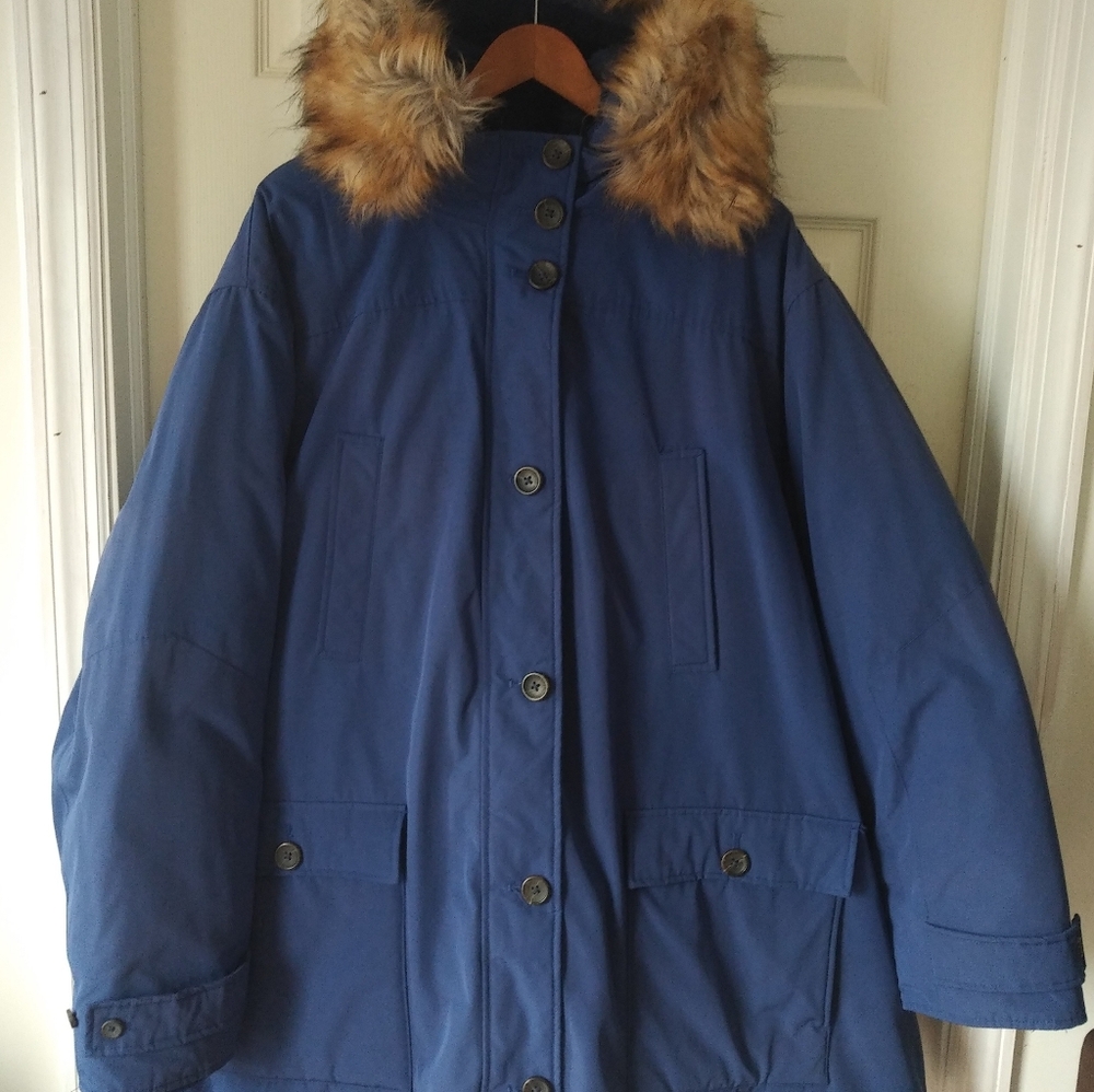 Woman Within Arctic Down Filled Hooded Parka Womens Size 4X 34 / 36 Plus Size - Picture 2 of 11